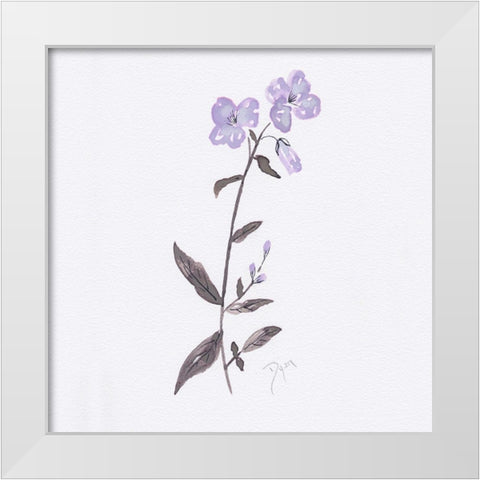 Lavender Wildflowers II White Modern Wood Framed Art Print by Dyer, Beverly