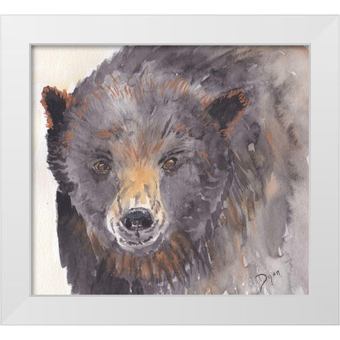 Brown Bear White Modern Wood Framed Art Print by Dyer, Beverly