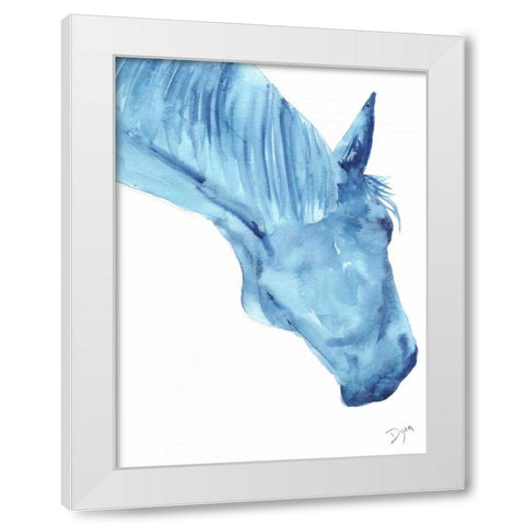 Blue Lacey Thick White Modern Wood Framed Art Print by Dyer, Beverly