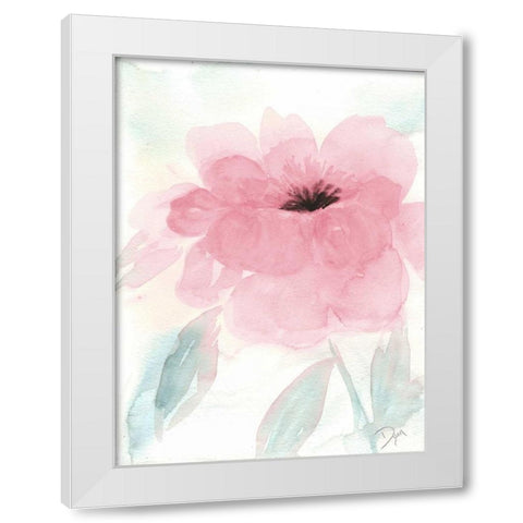 Blush Peony I White Modern Wood Framed Art Print by Dyer, Beverly