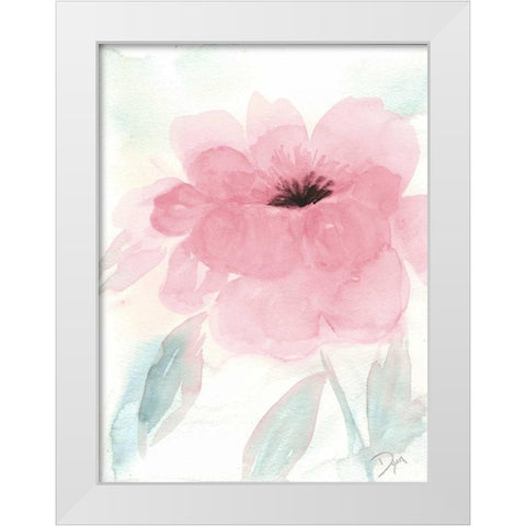 Blush Peony I White Modern Wood Framed Art Print by Dyer, Beverly