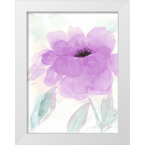 Lilac Peony I White Modern Wood Framed Art Print by Dyer, Beverly