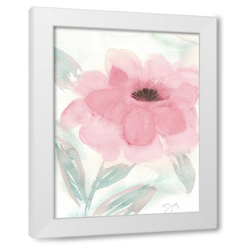 Blush Peony II White Modern Wood Framed Art Print by Dyer, Beverly