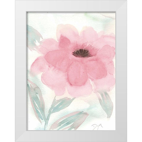 Blush Peony II White Modern Wood Framed Art Print by Dyer, Beverly