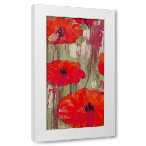 Crimson Rain 2 White Modern Wood Framed Art Print by Dyer, Beverly