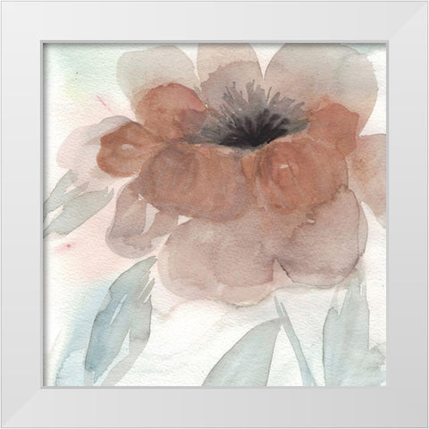 Rustic Peony I White Modern Wood Framed Art Print by Dyer, Beverly