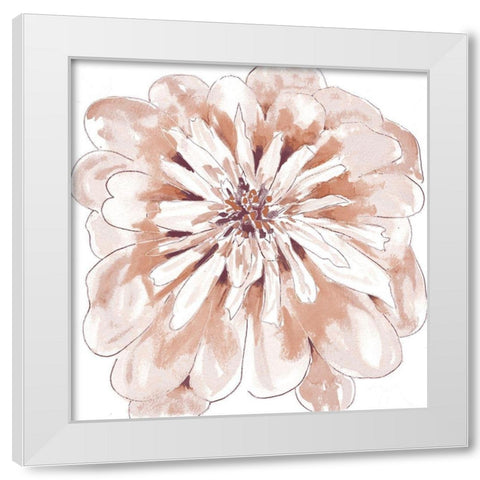 Blush Peony White Modern Wood Framed Art Print by Dyer, Beverly