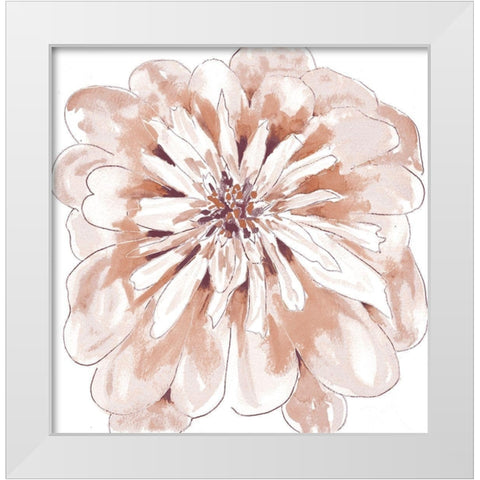 Blush Peony White Modern Wood Framed Art Print by Dyer, Beverly