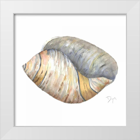 Sea Shell Neutral 1 White Modern Wood Framed Art Print by Dyer, Beverly