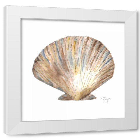Sea Shell Neutral 2 White Modern Wood Framed Art Print by Dyer, Beverly