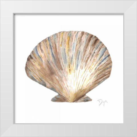 Sea Shell Neutral 2 White Modern Wood Framed Art Print by Dyer, Beverly
