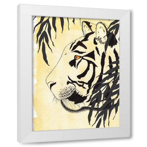 Tigritude White Modern Wood Framed Art Print by Gosavi, Bhakti
