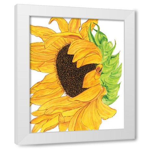 Sunflower 5 White Modern Wood Framed Art Print by Gosavi, Bhakti