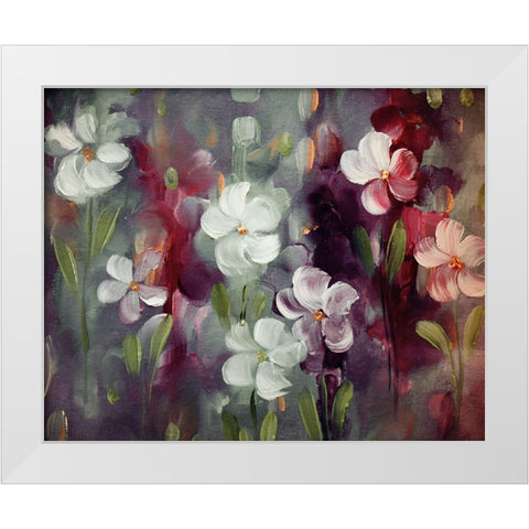 Vagabond Blooms White Modern Wood Framed Art Print by Boho Hue Studio