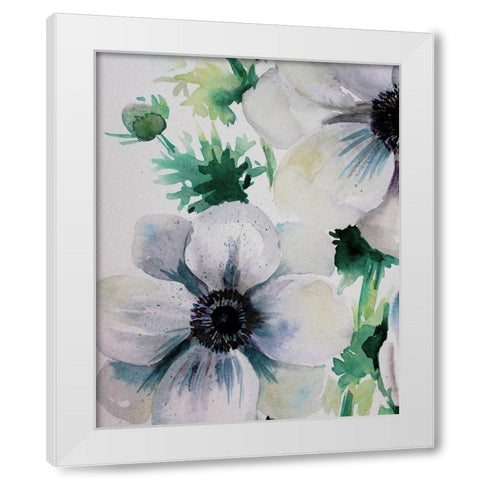 Ghost Blooms 2 White Modern Wood Framed Art Print by Boho Hue Studio