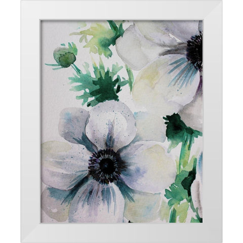 Ghost Blooms 2 White Modern Wood Framed Art Print by Boho Hue Studio
