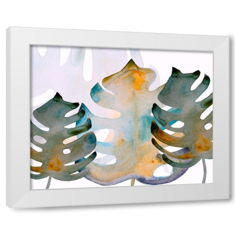 Dark Monsteral 1 White Modern Wood Framed Art Print by Boho Hue Studio