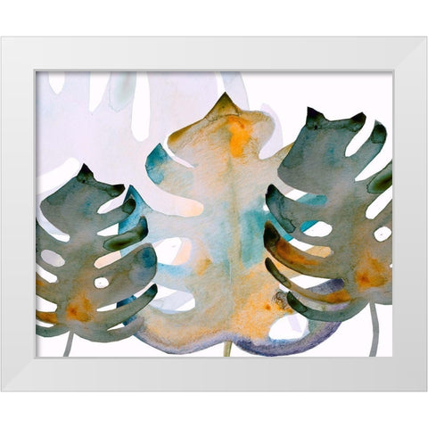 Dark Monsteral 1 White Modern Wood Framed Art Print by Boho Hue Studio