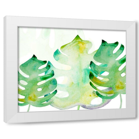 Green Monsteral 1 White Modern Wood Framed Art Print by Boho Hue Studio