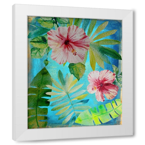 Tropical Hibiscus 3 White Modern Wood Framed Art Print by Boho Hue Studio