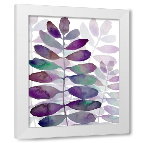 Purple Petiole 1 White Modern Wood Framed Art Print by Boho Hue Studio
