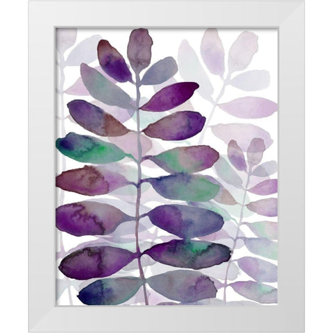 Purple Petiole 1 White Modern Wood Framed Art Print by Boho Hue Studio