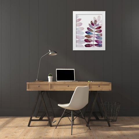 Purple Petiole 2 White Modern Wood Framed Art Print by Boho Hue Studio