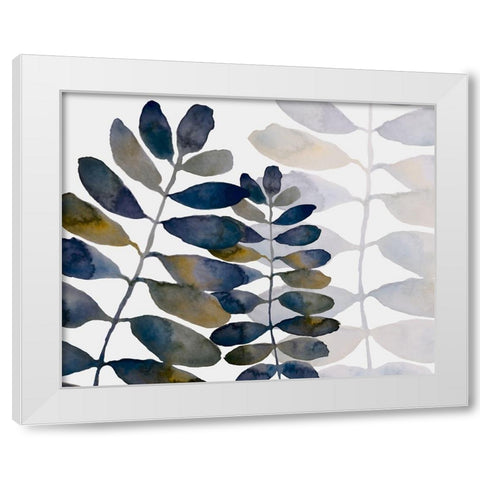 Primeval Fronds 1 White Modern Wood Framed Art Print by Boho Hue Studio