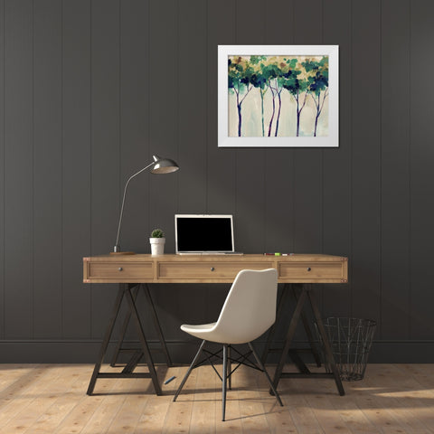 Creamy Trees White Modern Wood Framed Art Print by Boho Hue Studio