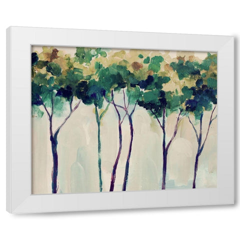 Creamy Trees White Modern Wood Framed Art Print by Boho Hue Studio