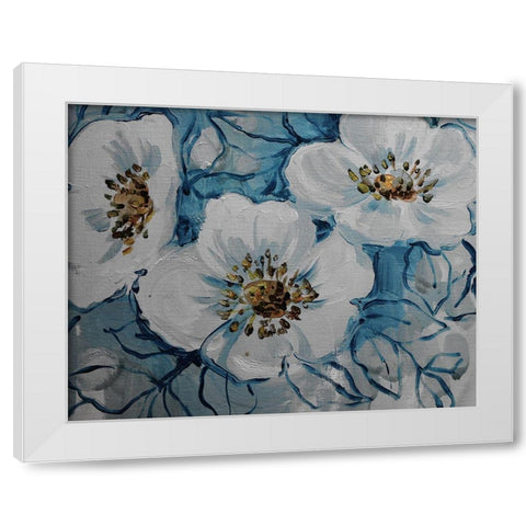 Blossom Bunch 10 White Modern Wood Framed Art Print by Boho Hue Studio