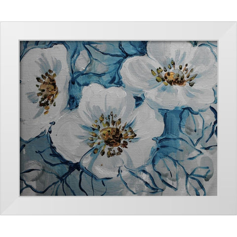 Blossom Bunch 10 White Modern Wood Framed Art Print by Boho Hue Studio
