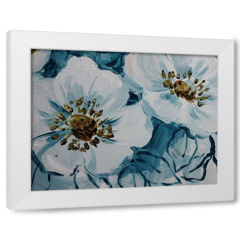 Blossom Bunch 11 White Modern Wood Framed Art Print by Boho Hue Studio