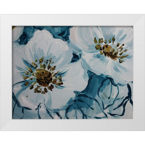 Blossom Bunch 11 White Modern Wood Framed Art Print by Boho Hue Studio