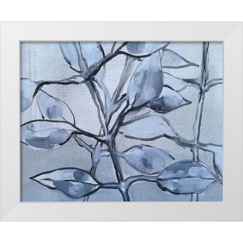 Grey Branches White Modern Wood Framed Art Print by Boho Hue Studio