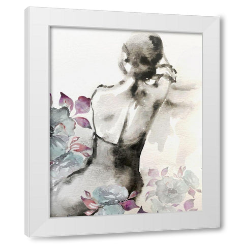 Lovliness White Modern Wood Framed Art Print by Boho Hue Studio