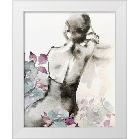 Lovliness White Modern Wood Framed Art Print by Boho Hue Studio