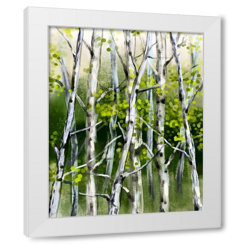 Wild Birch White Modern Wood Framed Art Print by Boho Hue Studio