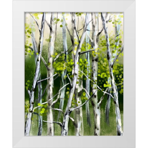 Wild Birch White Modern Wood Framed Art Print by Boho Hue Studio