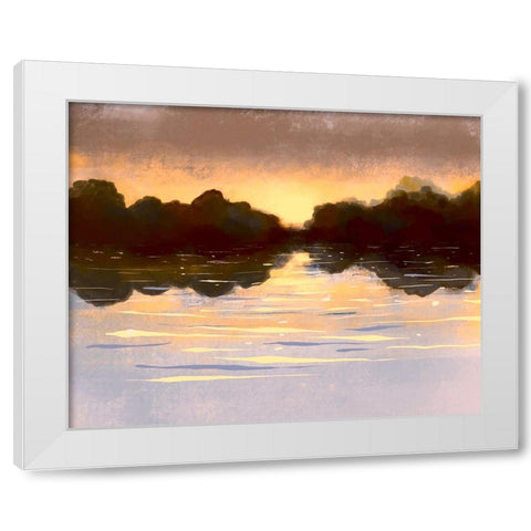 Landscape Aglow White Modern Wood Framed Art Print by Boho Hue Studio