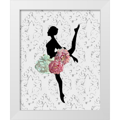 Ballerina Two White Modern Wood Framed Art Print by Boho Hue Studio