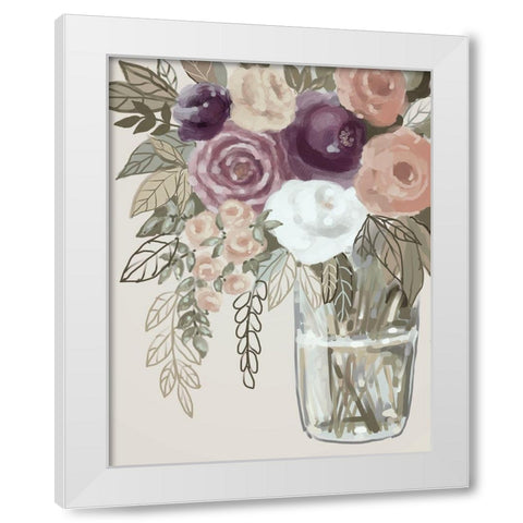 Floral Soft 6 White Modern Wood Framed Art Print by Boho Hue Studio