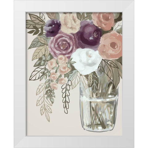 Floral Soft 6 White Modern Wood Framed Art Print by Boho Hue Studio