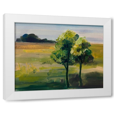 Landscape Of Trees White Modern Wood Framed Art Print by Boho Hue Studio