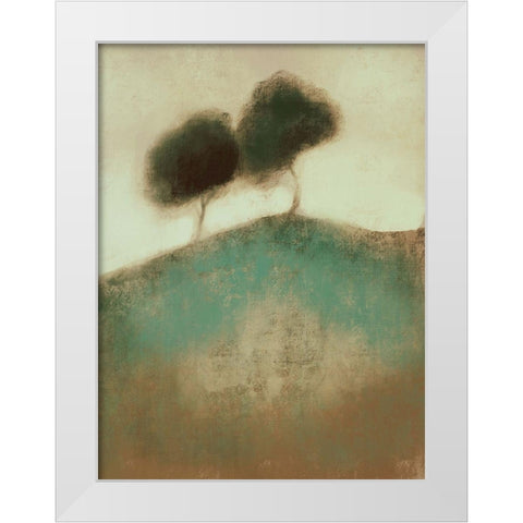 Distant Duo 1 White Modern Wood Framed Art Print by Boho Hue Studio