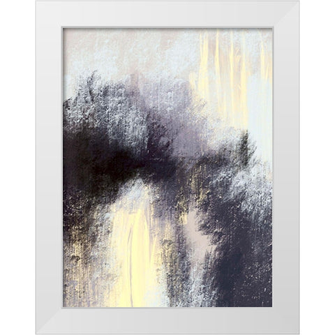 Stormy Abstract 1 White Modern Wood Framed Art Print by Boho Hue Studio