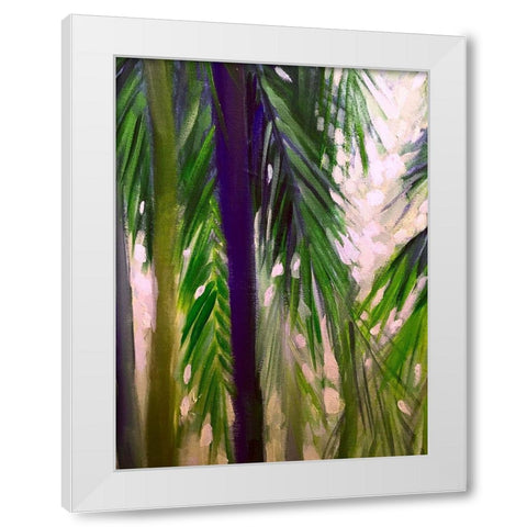 Palm Trees 1 White Modern Wood Framed Art Print by Boho Hue Studio