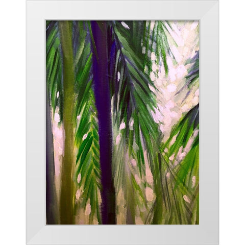 Palm Trees 1 White Modern Wood Framed Art Print by Boho Hue Studio
