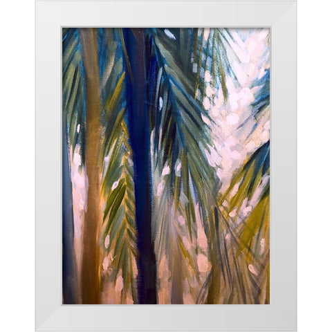 Palm Trees 2 White Modern Wood Framed Art Print by Boho Hue Studio