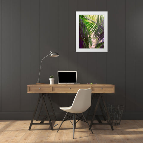 Palm Trees 3 White Modern Wood Framed Art Print by Boho Hue Studio